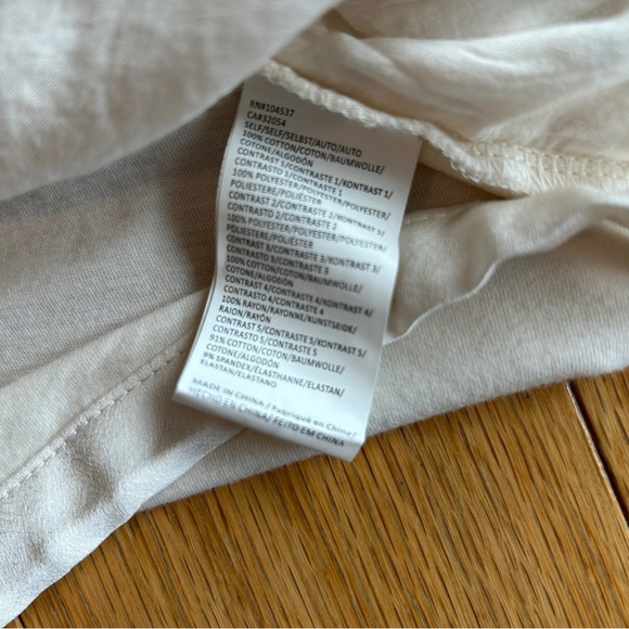 Anthropologie TINY White Lace Wide Sleeve Blouse 100% Cotton Drawstring Waist L - Picture 6 of 7